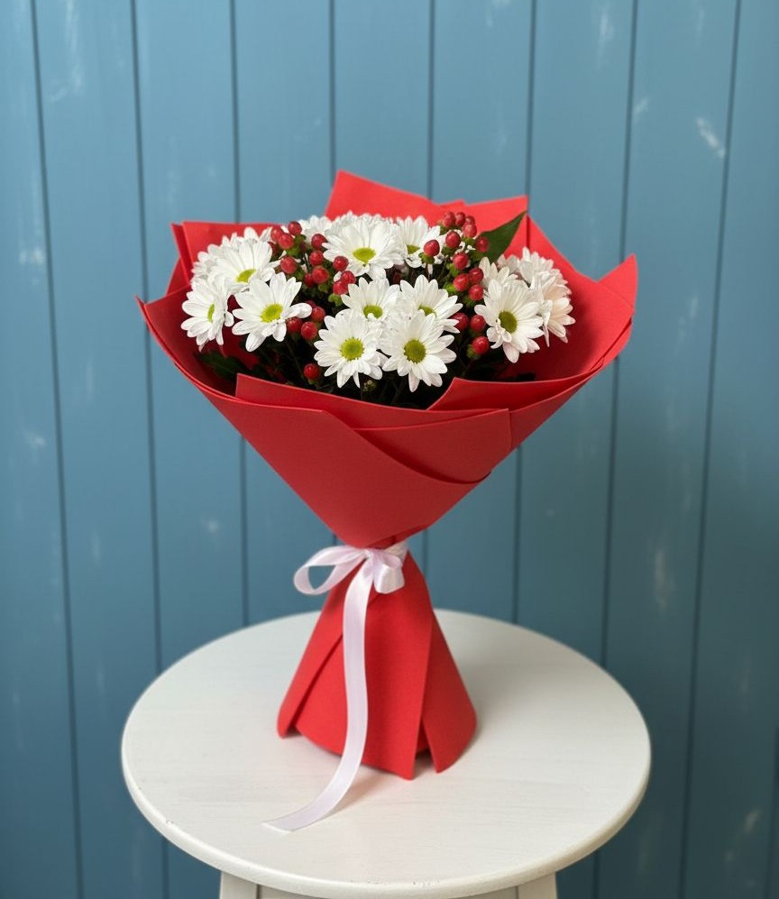 Букет цветов из: Хризантемы в Махмуде-Мектебе