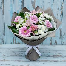 Букет цветов из:  Герберы, Альстромерии и Хризантемы в Махмуде-Мектебе