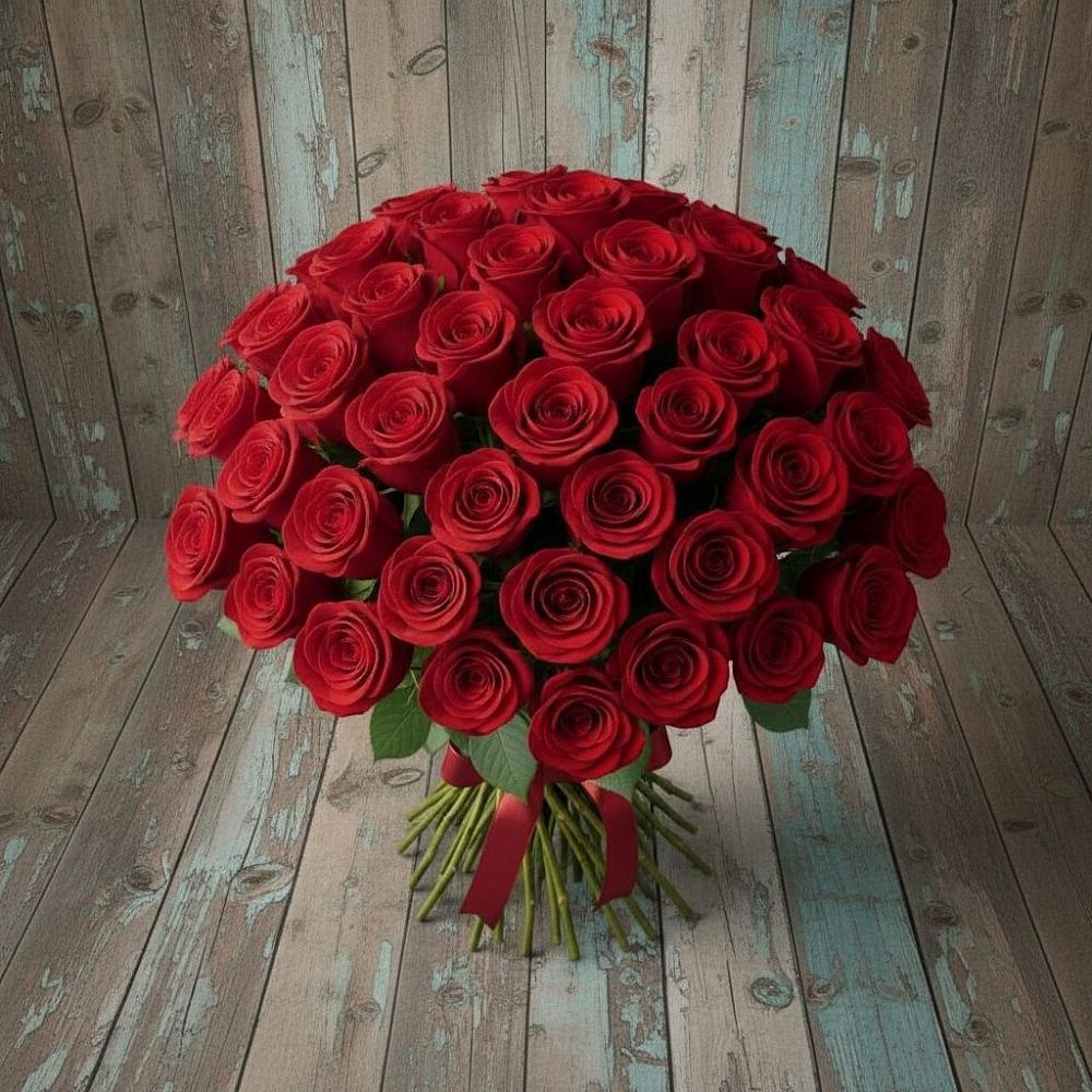 Букет 55 Красных роз Фридом в Махмуде-Мектебе