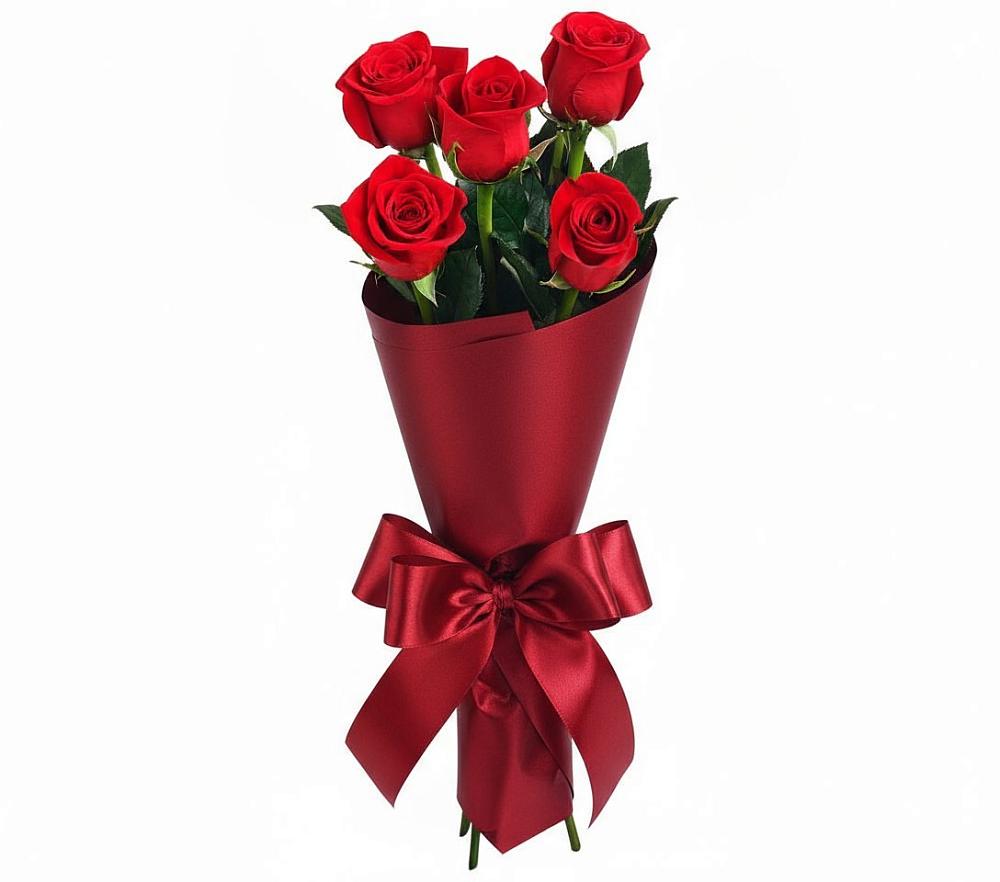 Букет 5 Красных роз Эдлесс Лав в Махмуде-Мектебе