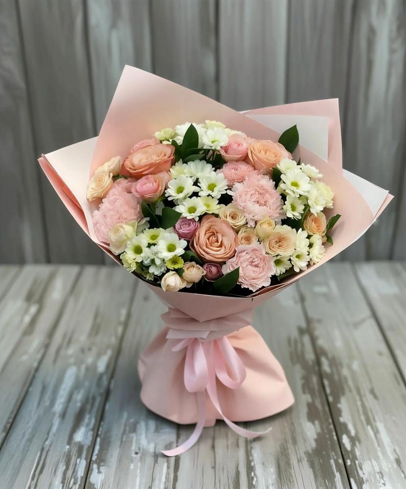 Букет цветов из: Гвоздики, Розы и Хризантемы в Махмуде-Мектебе