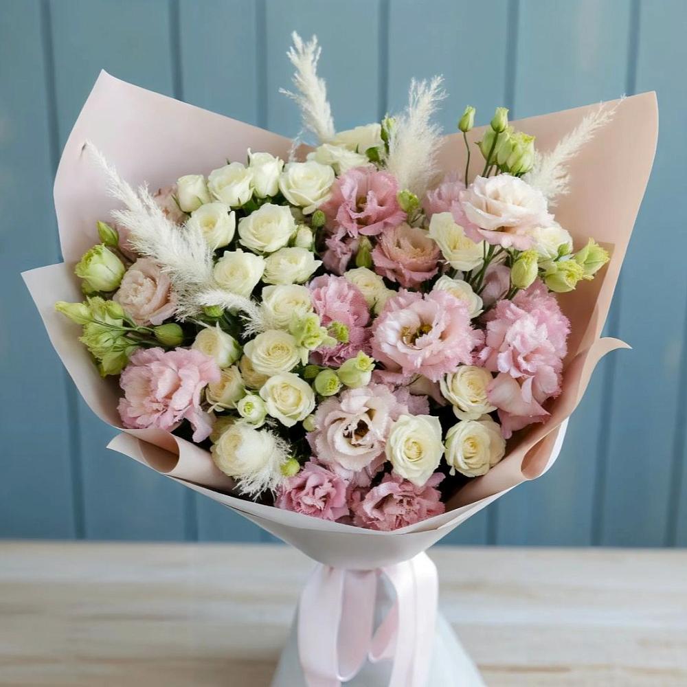 Букет цветов из: Альстромерии и Розы в Махмуде-Мектебе