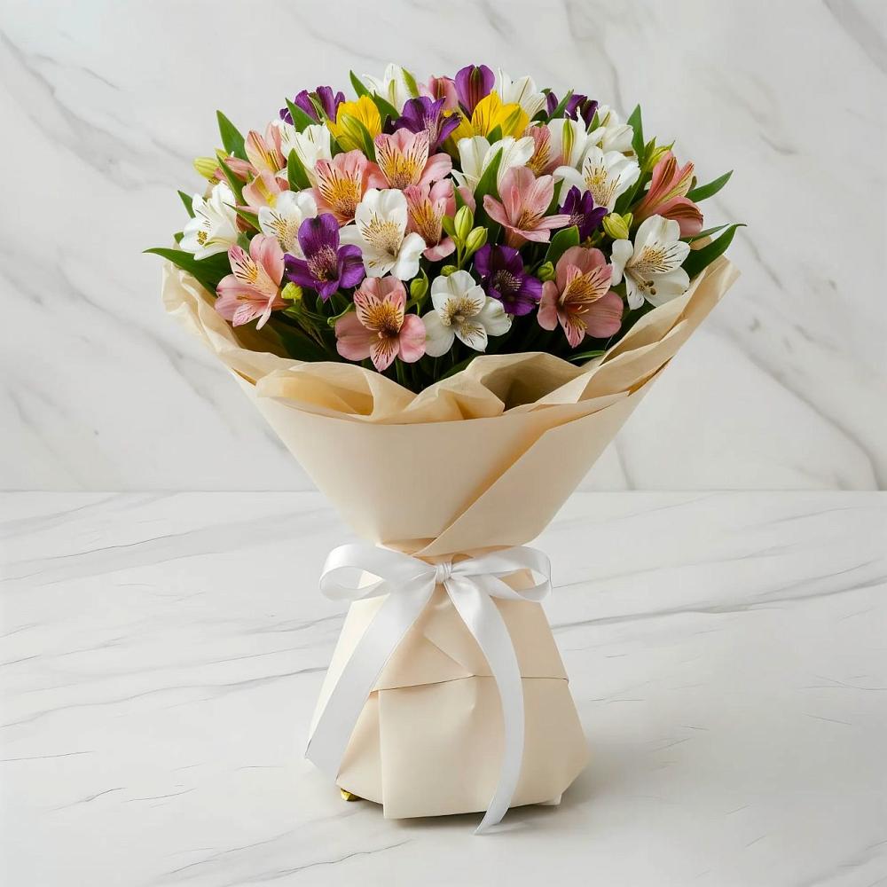 Букет цветов из: Альстромерии в Махмуде-Мектебе