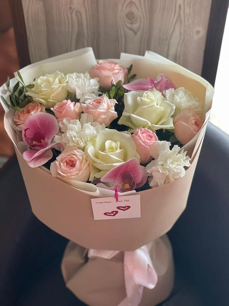 Букет цветов из: Орхидеи, Розы и Гвоздики в Махмуде-Мектебе