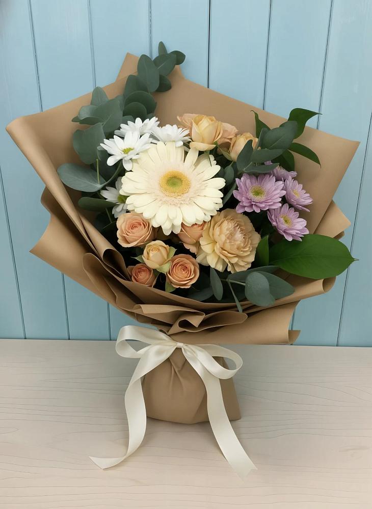 Букет цветов из: Герберы и Хризантемы в Махмуде-Мектебе