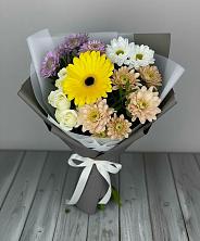 Букет цветов из:  Розы, Герберы и Хризантемы в Махмуде-Мектебе