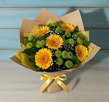 Букет цветов из:  Герберы и Хризантемы в Махмуде-Мектебе