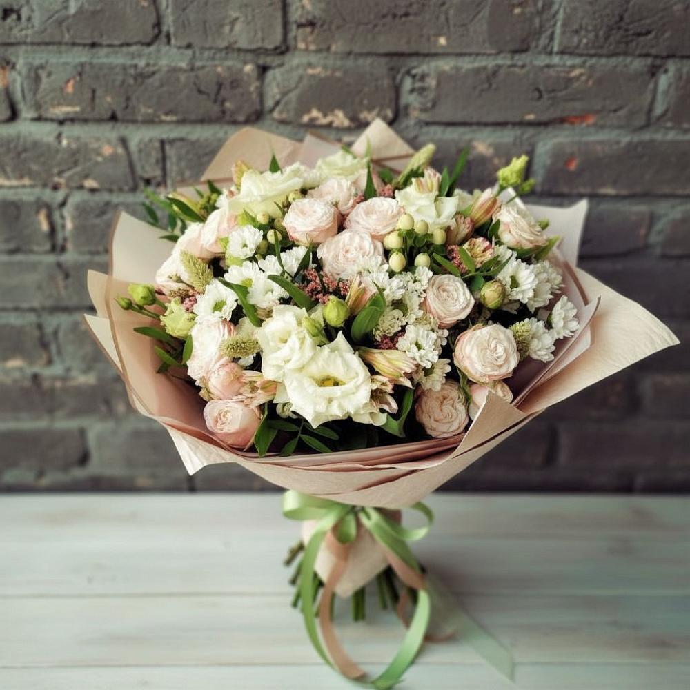 Букет цветов из: Альстромерии, Розы и Хризантемы в Махмуде-Мектебе