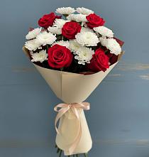 Букет цветов из:  Розы и Хризантемы в Махмуде-Мектебе