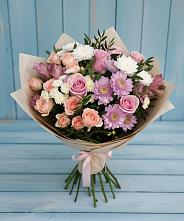 Букет цветов из:  Хризантемы, Розы и Альстромерии в Махмуде-Мектебе