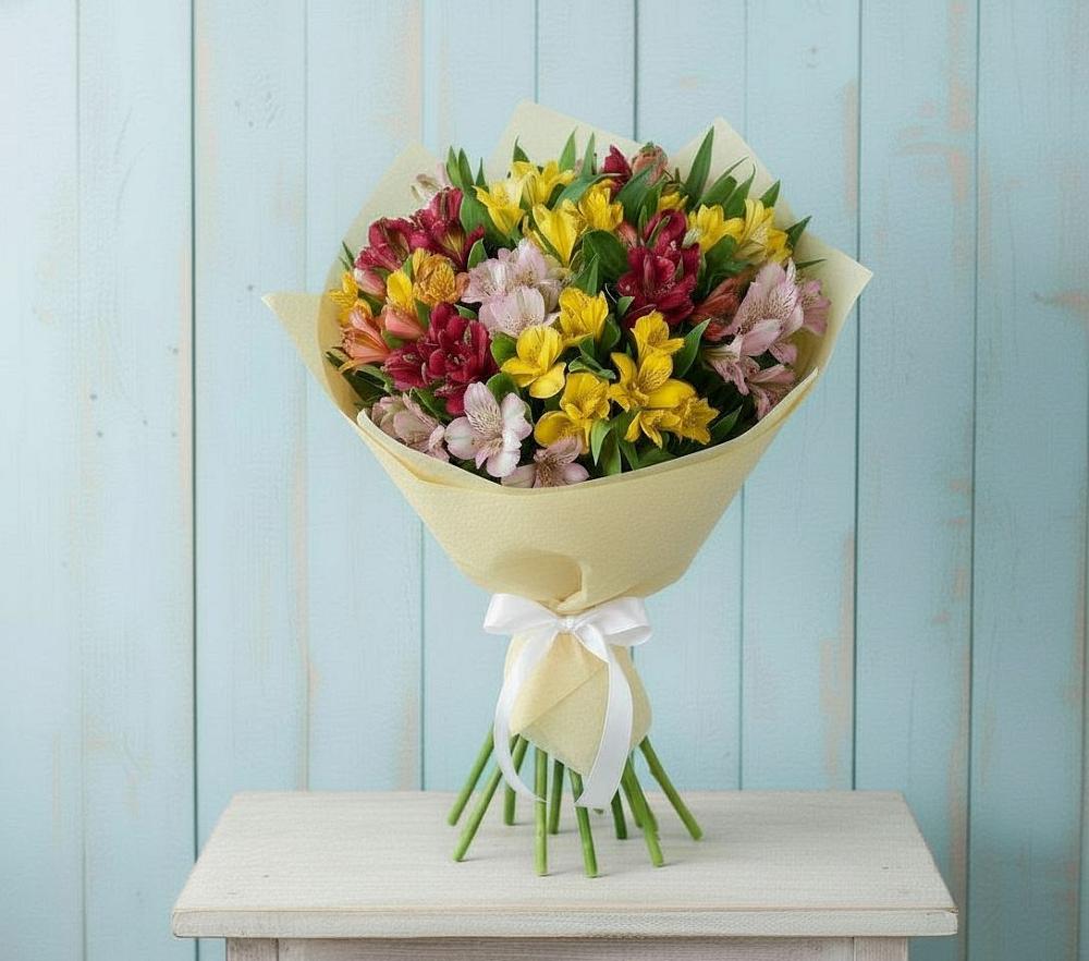 Букет цветов из: Альстромерии в Махмуде-Мектебе