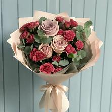 Букет цветов из:  Гвоздики и Розы в Махмуде-Мектебе