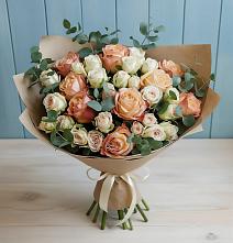 Букет цветов из:  Альстромерии и Розы в Махмуде-Мектебе