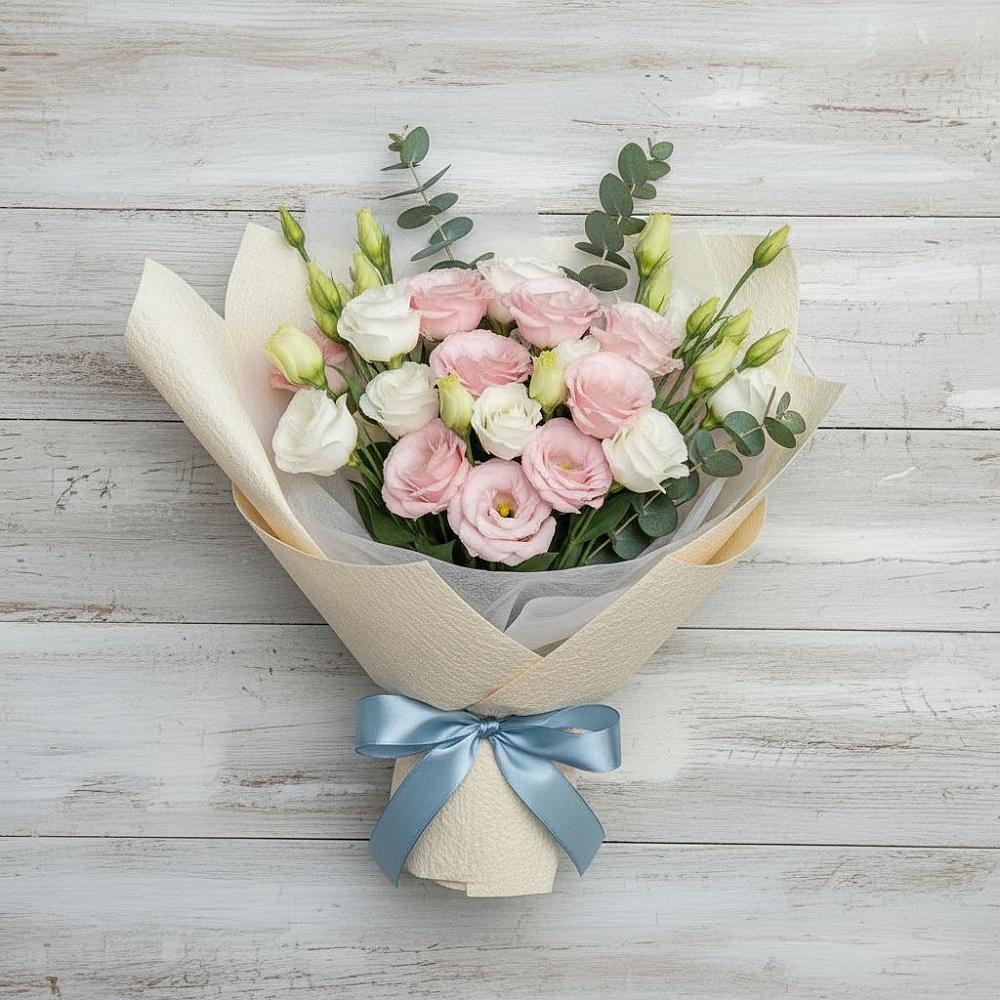 Букет цветов из: Лизиантусы в Махмуде-Мектебе